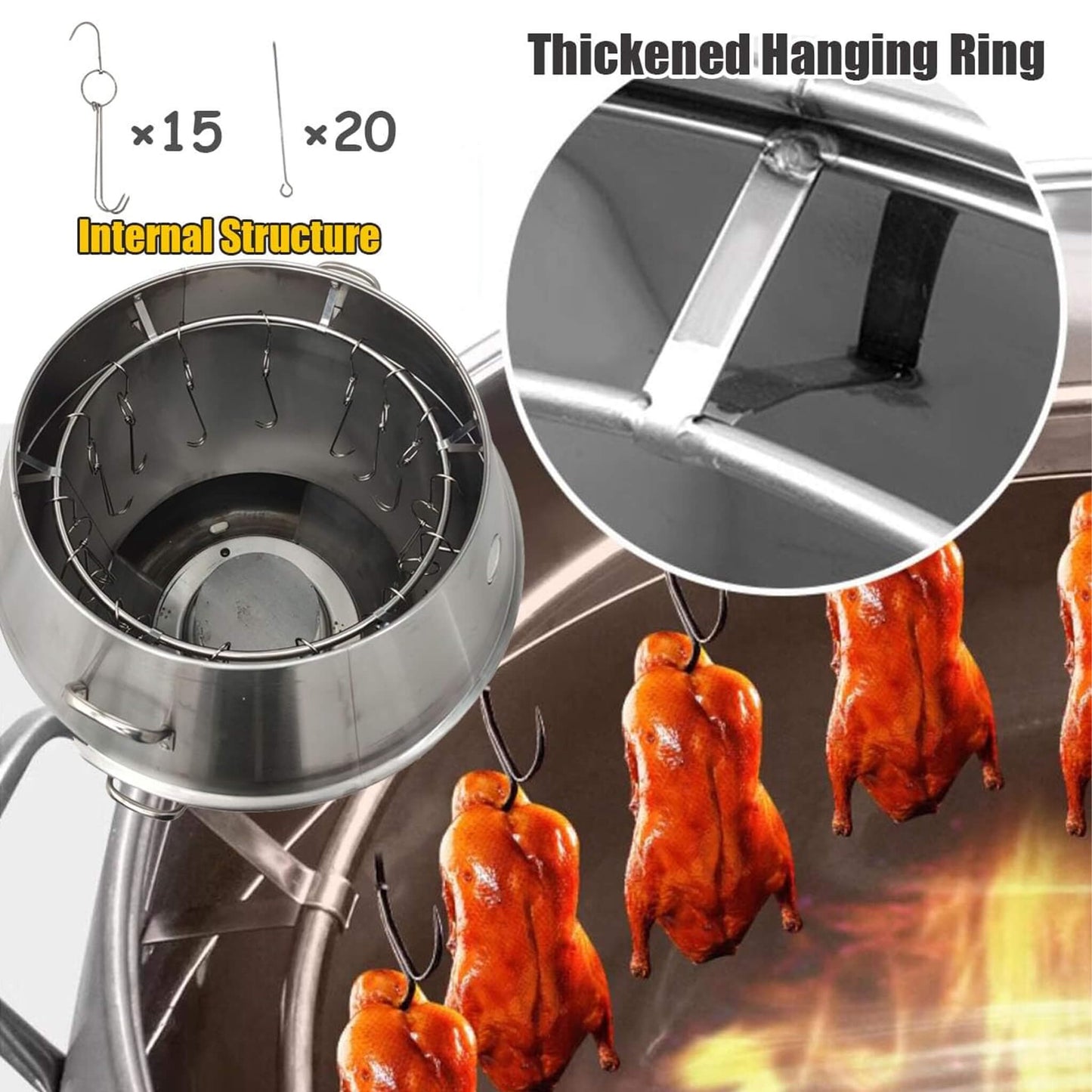 31-Inch Stainless Steel Commercial LPG Roaster Grill Oven For Chicken, Duck, and Turkey