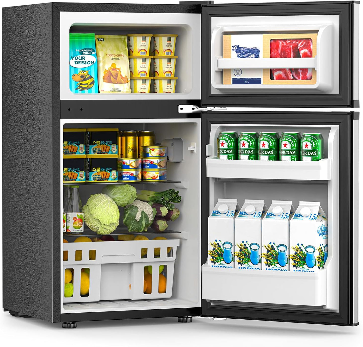 3.2 Cu.Ft Mini Fridge with Freezer Double Door Compact Refrigerator 58087RRE0