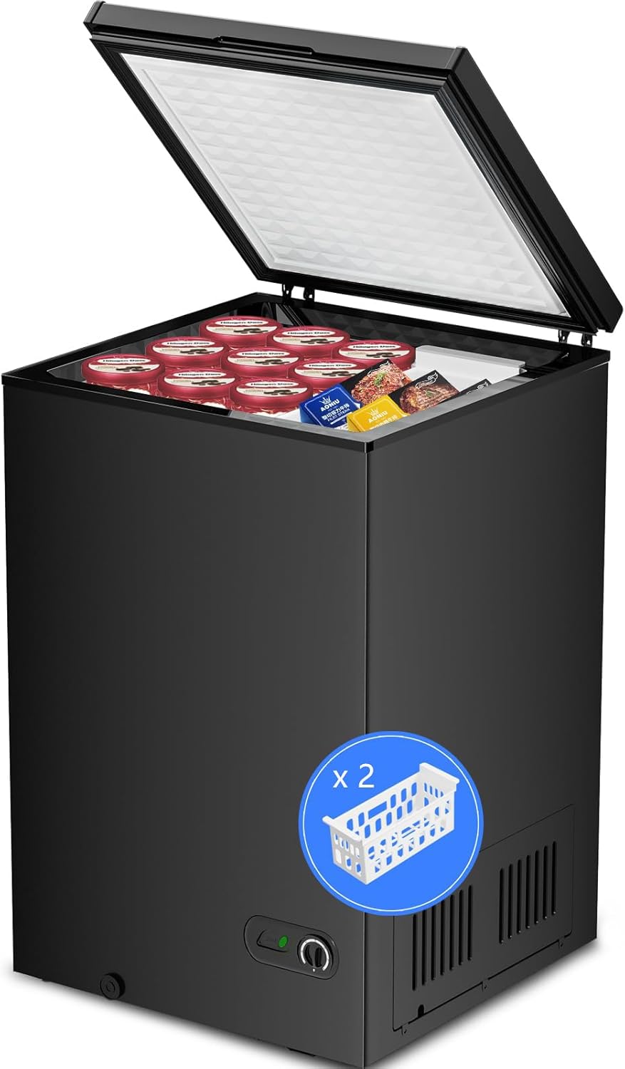 3.5 Cubic Feet Chest Freezer with 2 Removable Baskets D5897H