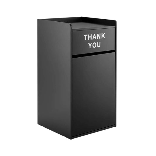 35-Gallon Wood Trash Can with Swing Door & Tray Shelf