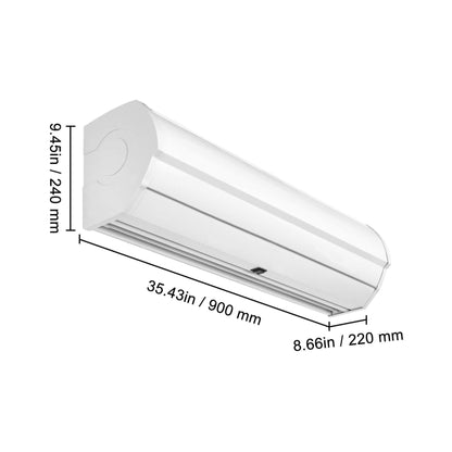 36-Inch 110V Commercial 2-Speed 900CFM Indoor Wall-Mounted Air Curtain