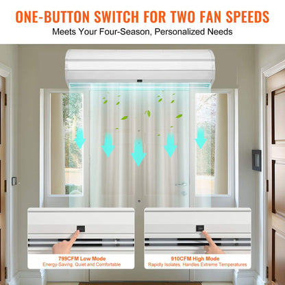 36-Inch 110V Commercial 2-Speed 900CFM Indoor Wall-Mounted Air Curtain