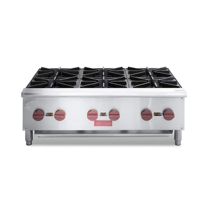 Heavy-Duty 36-Inch Commercial 150K BTU 6-Burner Stainless Steel Countertop Natural Gas And Propane Range