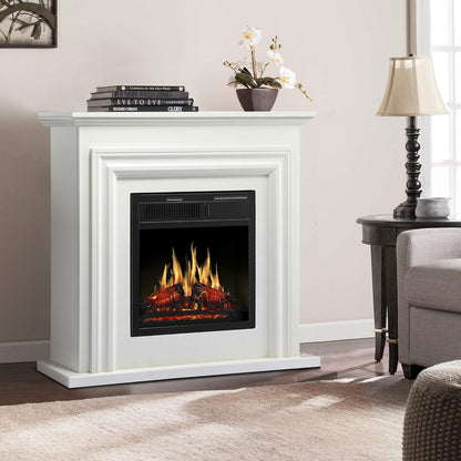 36 Inch Electric Fireplace Mantel Wooden Surround Firebox