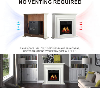 36 Inch Electric Fireplace Mantel Wooden Surround Firebox