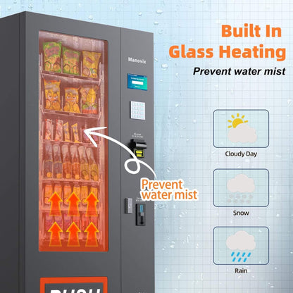 36-Slot Commercial Refrigerated Snack Drink Vending Machine with Bill And Coin Acceptor