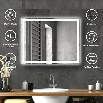 20" x 28"  Inch Center Glow LED Bathroom Mirror