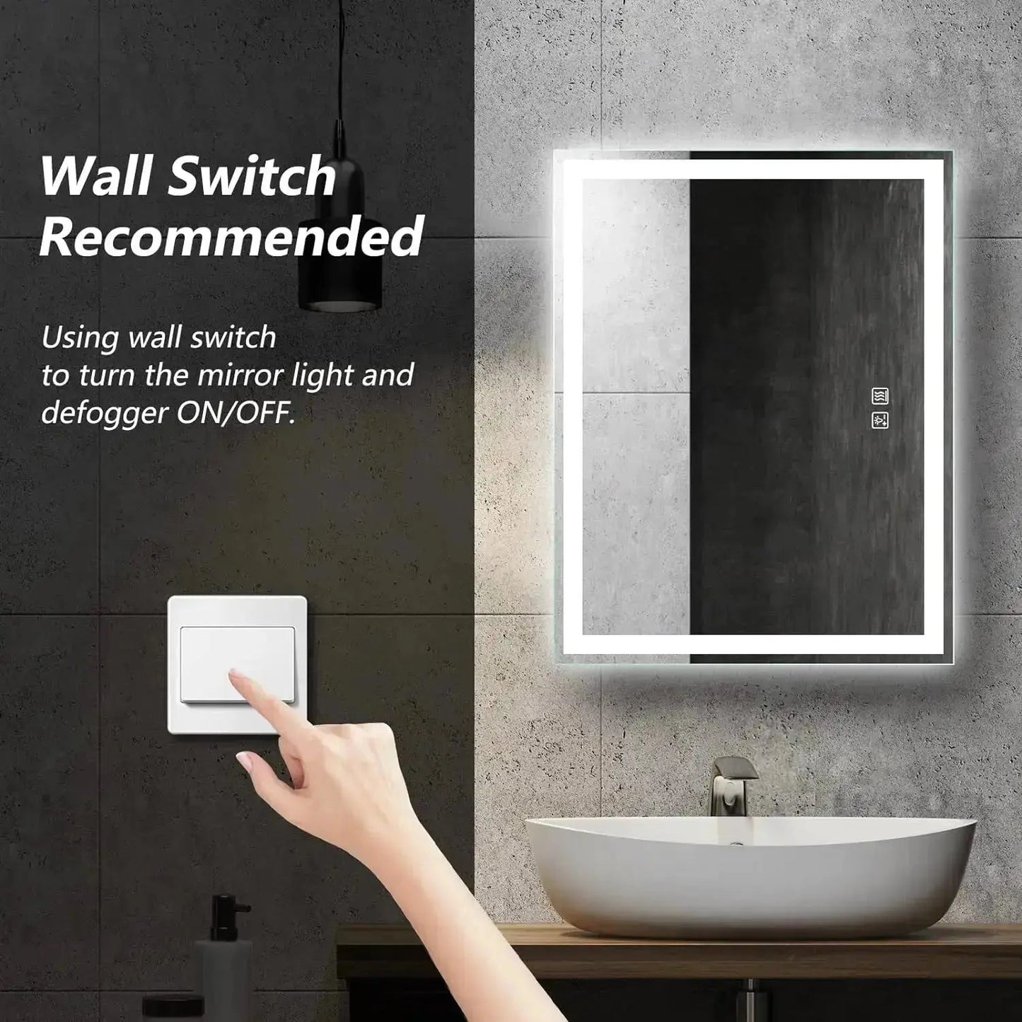 20" x 28"  Inch Center Glow LED Bathroom Mirror