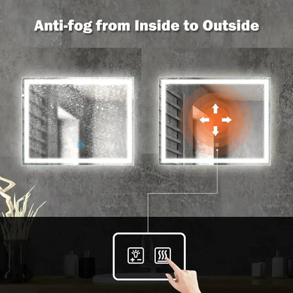36 x 24  Inch Center Glow LED Bathroom Mirror