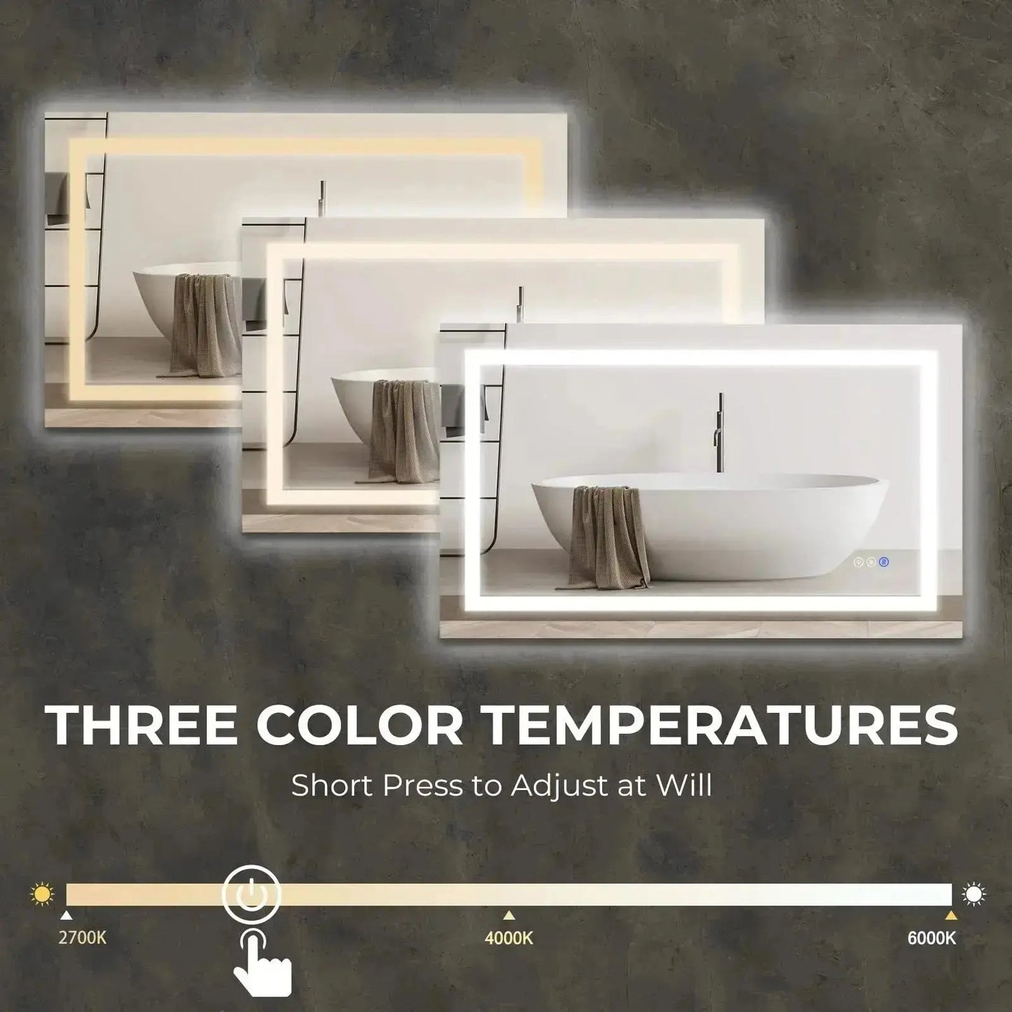 20" x 28"  Inch Center Glow LED Bathroom Mirror