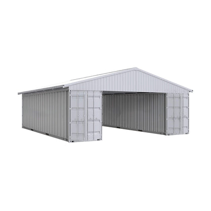 36' x 40' FT Heavy-Duty Weather-Resistant Galvanized Steel Container Roof Kit [No Containers]