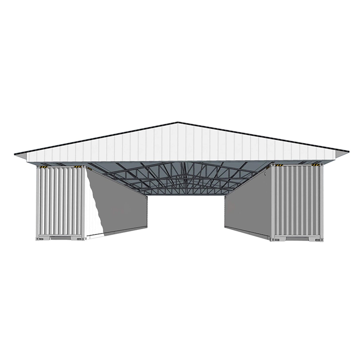 36' x 40' FT Heavy-Duty Weather-Resistant Galvanized Steel Container Roof Kit [No Containers]