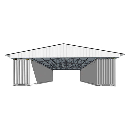 36' x 40' FT Heavy-Duty Weather-Resistant Galvanized Steel Container Roof Kit [No Containers]