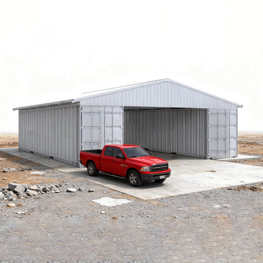 36' x 40' FT Heavy-Duty Weather-Resistant Galvanized Steel Container Roof Kit [No Containers]