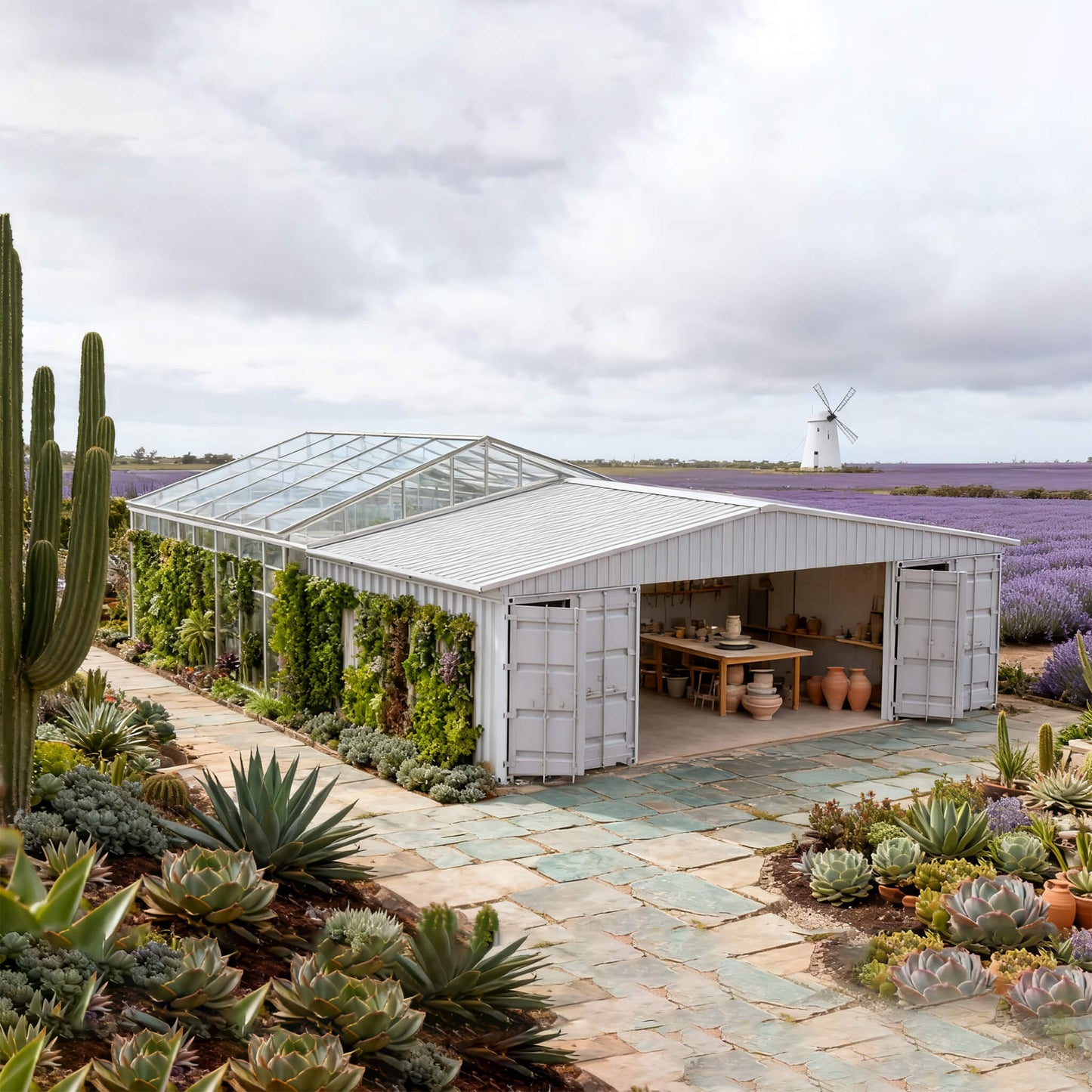 36' x 40' FT Heavy-Duty Weather-Resistant Galvanized Steel Container Roof Kit [No Containers]