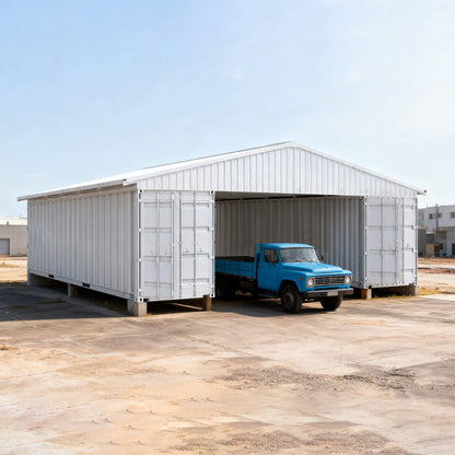 36' x 40' FT Heavy-Duty Weather-Resistant Galvanized Steel Container Roof Kit [No Containers]