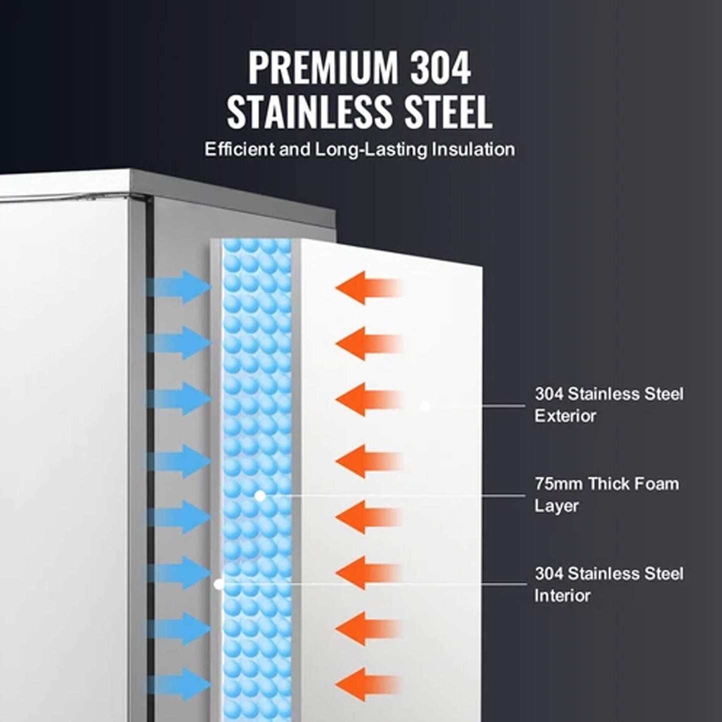 370L Commercial Freestanding Blast Freezer With 15 Trays For Chilling Seafood & Gelato