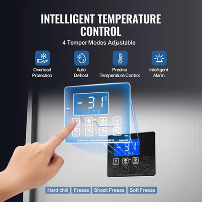 370L Commercial Freestanding Blast Freezer With 15 Trays For Chilling Seafood & Gelato