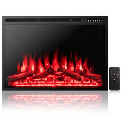34"-37" Inch Electric Fireplace Recessed with Adjustable Flames