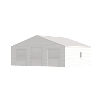 39' x 39' FT Extra-Large Heavy-Duty Galvanized Steel Barn Building Shed with 3 Rolling Garage Doors