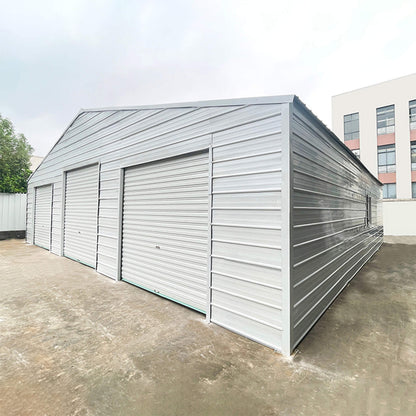 39' x 39' FT Extra-Large Heavy-Duty Galvanized Steel Barn Building Shed with 3 Rolling Garage Doors