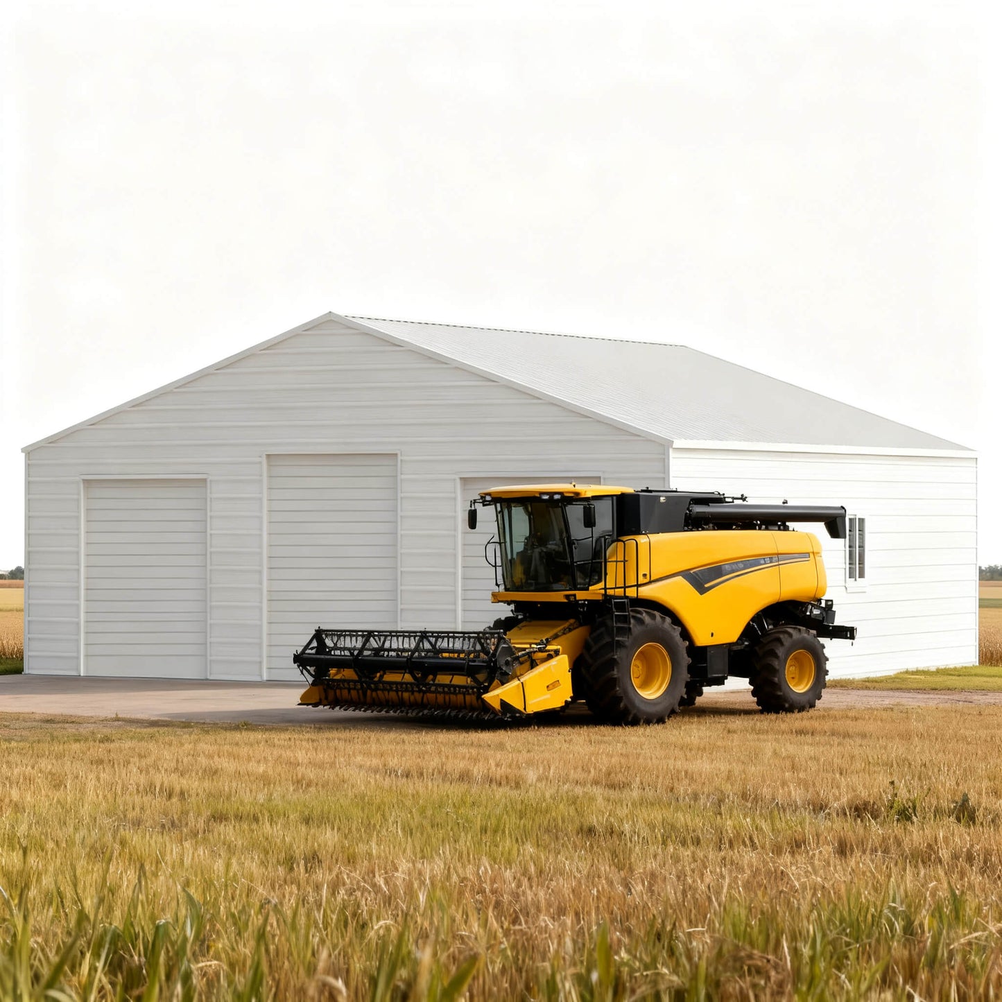 39' x 39' FT Extra-Large Heavy-Duty Galvanized Steel Barn Building Shed with 3 Rolling Garage Doors