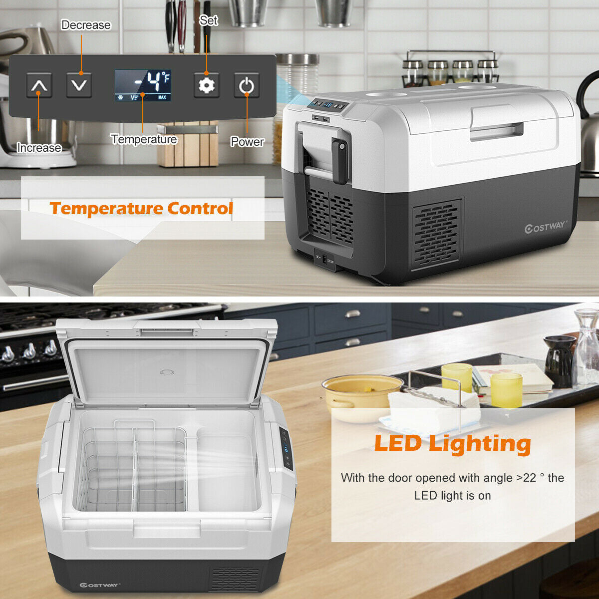 37 Quart Portable Electric Compressor Camping Car Cooler