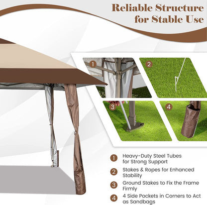 13' x 13' FT Pop-Up Patio Gazebo with Wheels