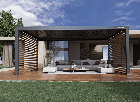 Wood-Grain Slat Walls for FlexPatio Pergolas