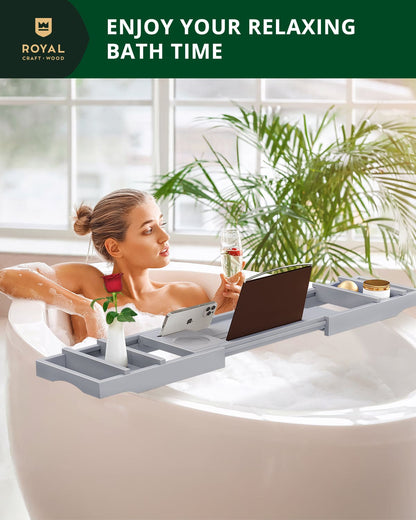 Bathtub Caddy Tray, Gray