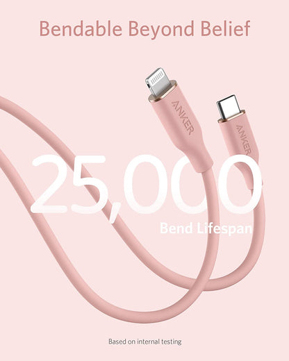 Anker 641 USB-C to Lightning Cable (Flow, 3 ft Silicone)