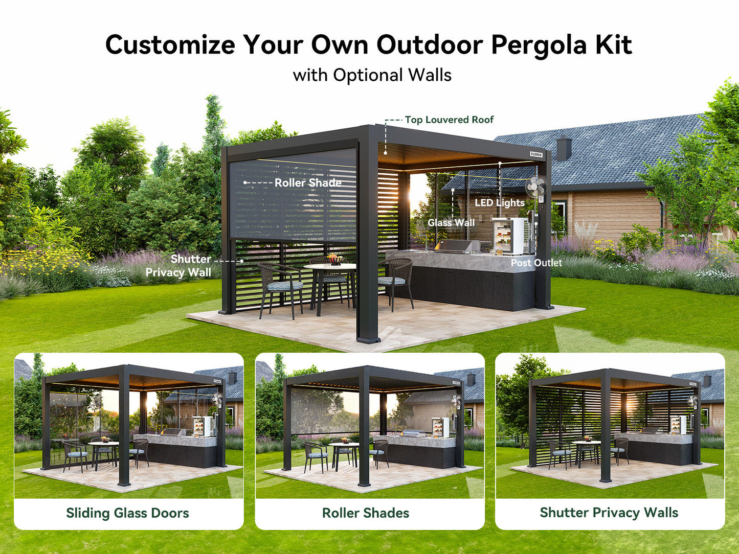 FlexPatio POWER+ and POWER+ PRO Motorized Pergolas