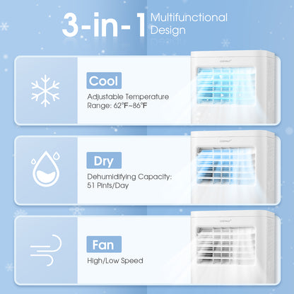 6000 BTU(SACC) Portable Air Conditioner Cools 250 Sq.Ft