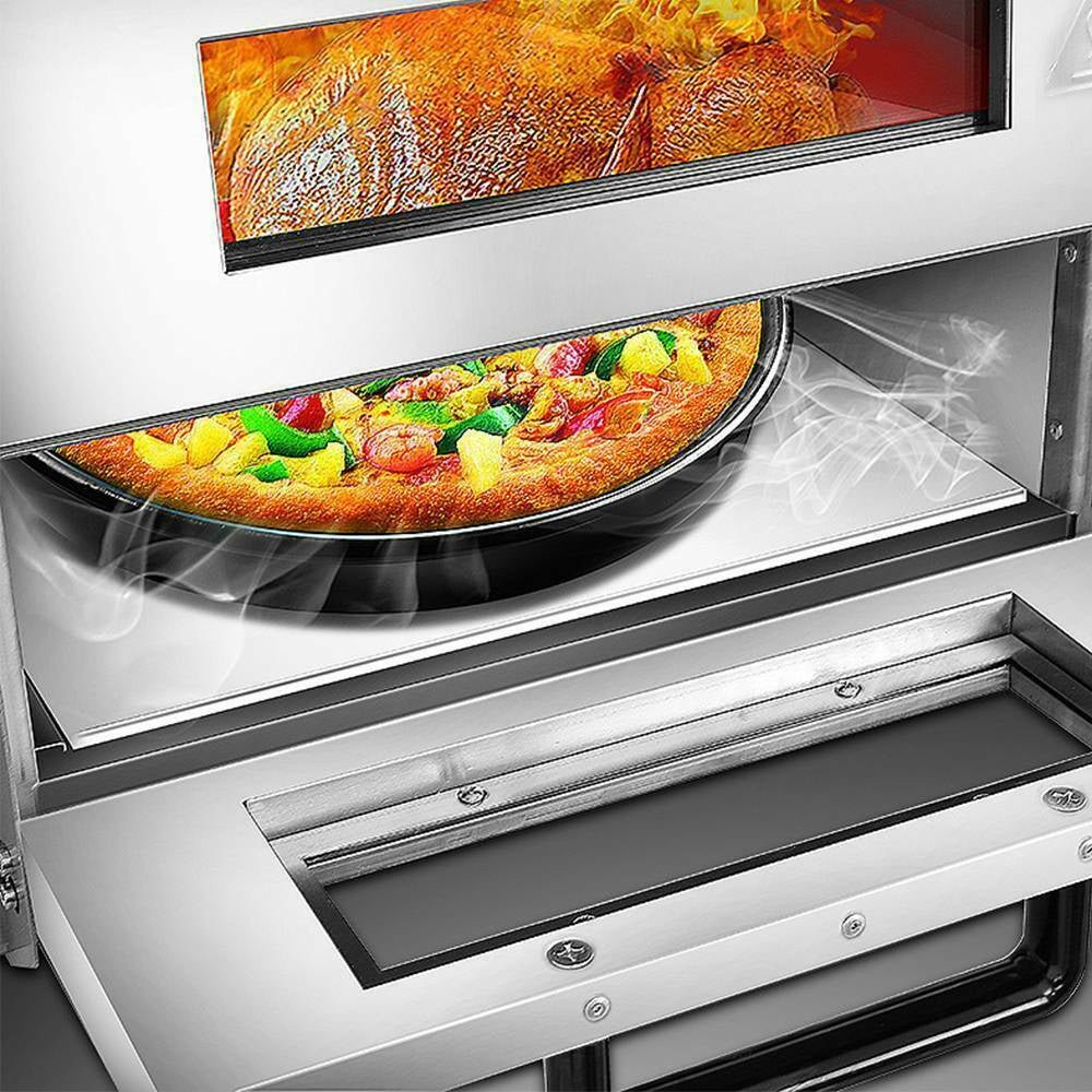 3KW Premium Electric Commercial Stainless Steel Double Deck Pizza Oven