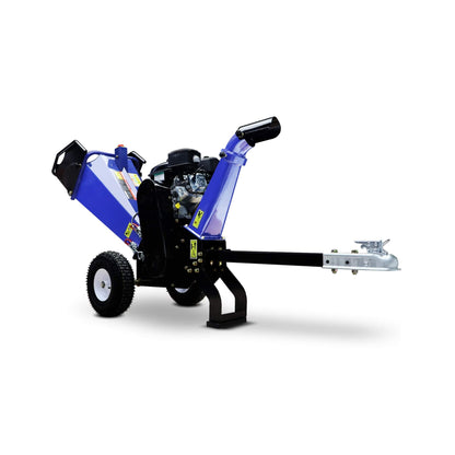 Heavy-Duty 4-Inch 208CC Gas Drum Wood Chipper Shredder with Tow Hitch