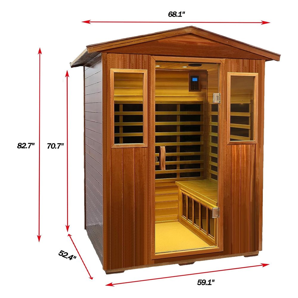 Thermora Premium 4-Person Luxury Low EMF Outdoor FAR Infrared Home Sauna with Bluetooth Audio 2050W