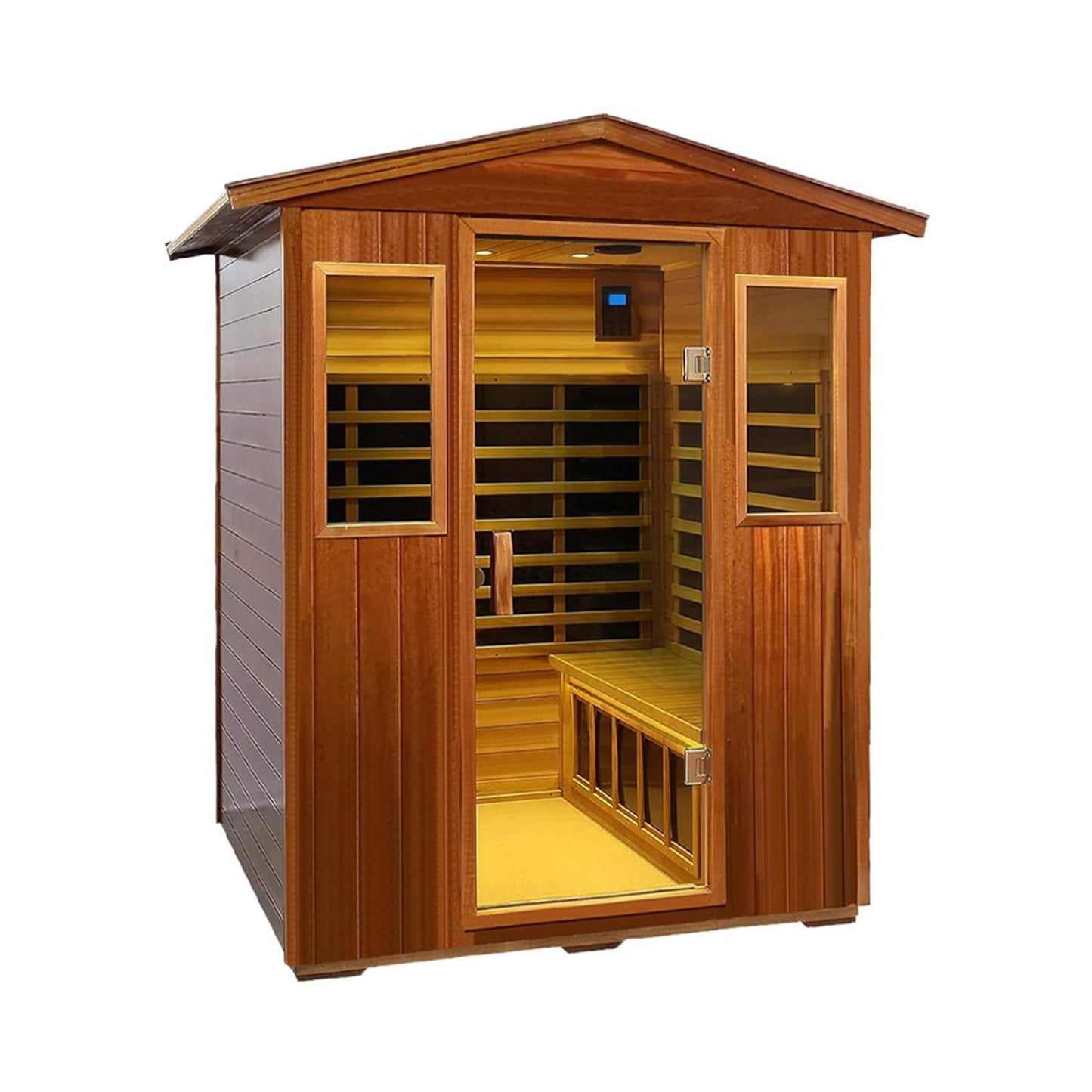 Thermora Premium 4-Person Luxury Low EMF Outdoor FAR Infrared Home Sauna with Bluetooth Audio 2050W