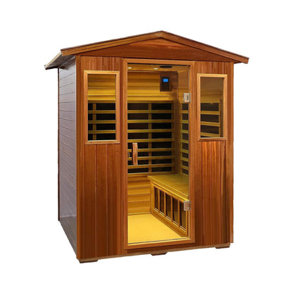 Thermora Premium 4-Person Luxury Low EMF Outdoor FAR Infrared Home Sauna with Bluetooth Audio 2050W