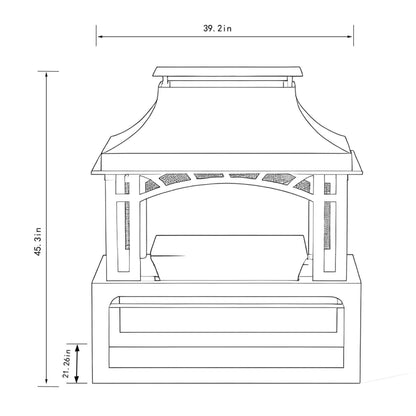 Alora 40-Inch Outdoor Steel Wood-Burning Backyard Fireplace Fire Pit