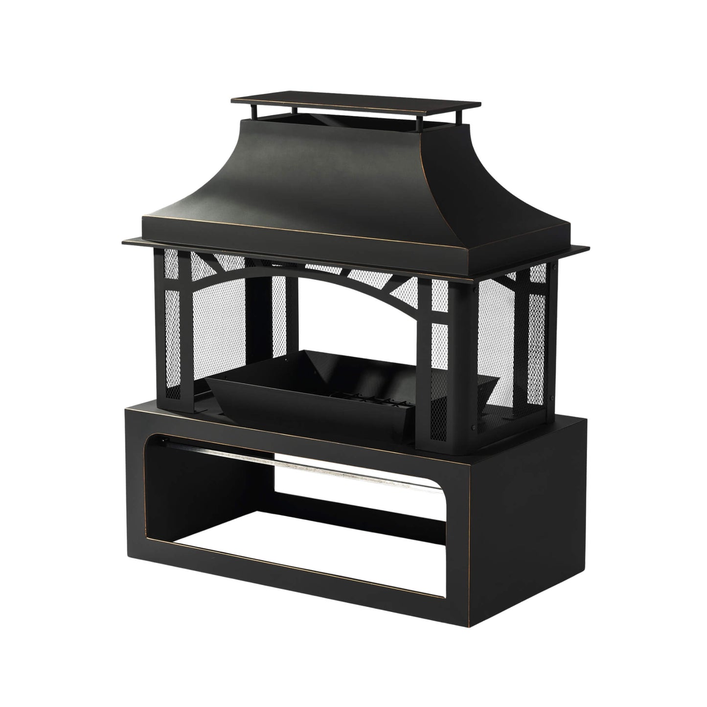 Alora 40-Inch Outdoor Steel Wood-Burning Backyard Fireplace Fire Pit