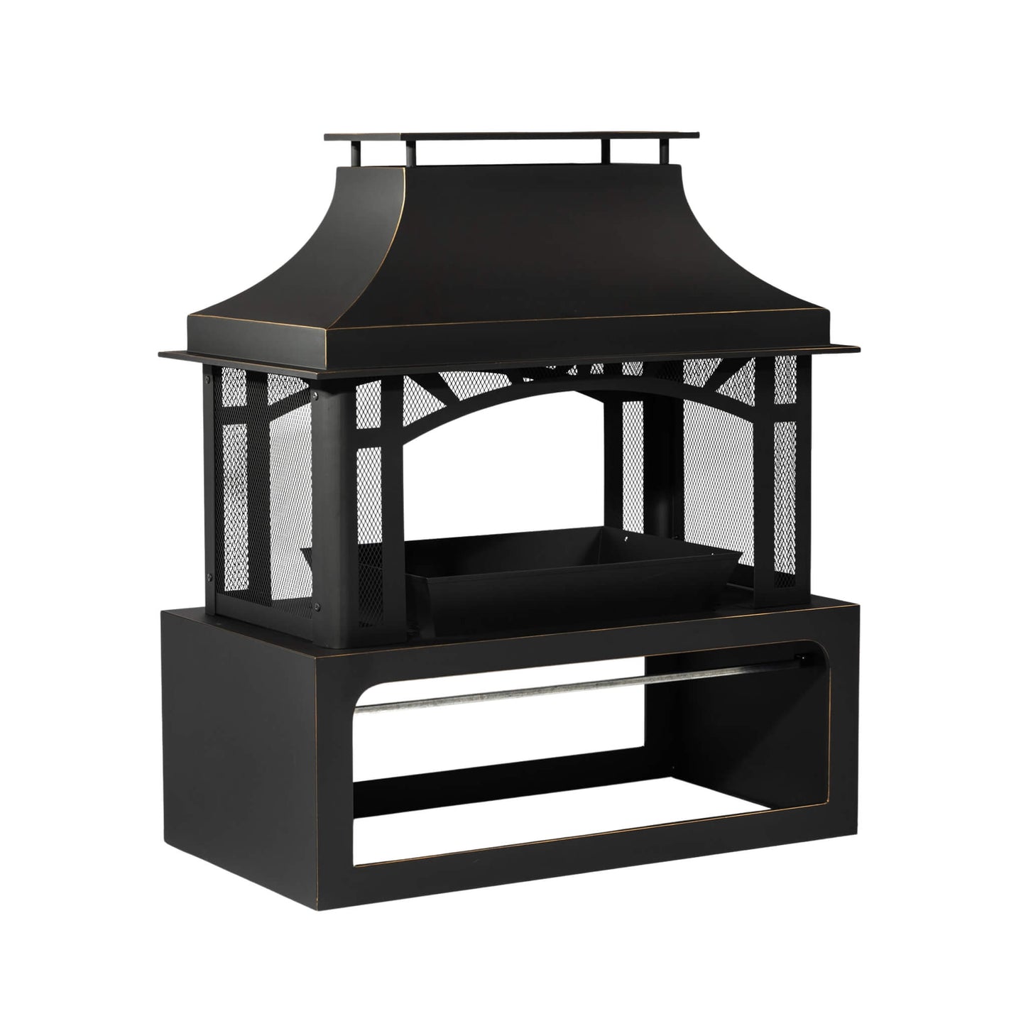 Alora 40-Inch Outdoor Steel Wood-Burning Backyard Fireplace Fire Pit