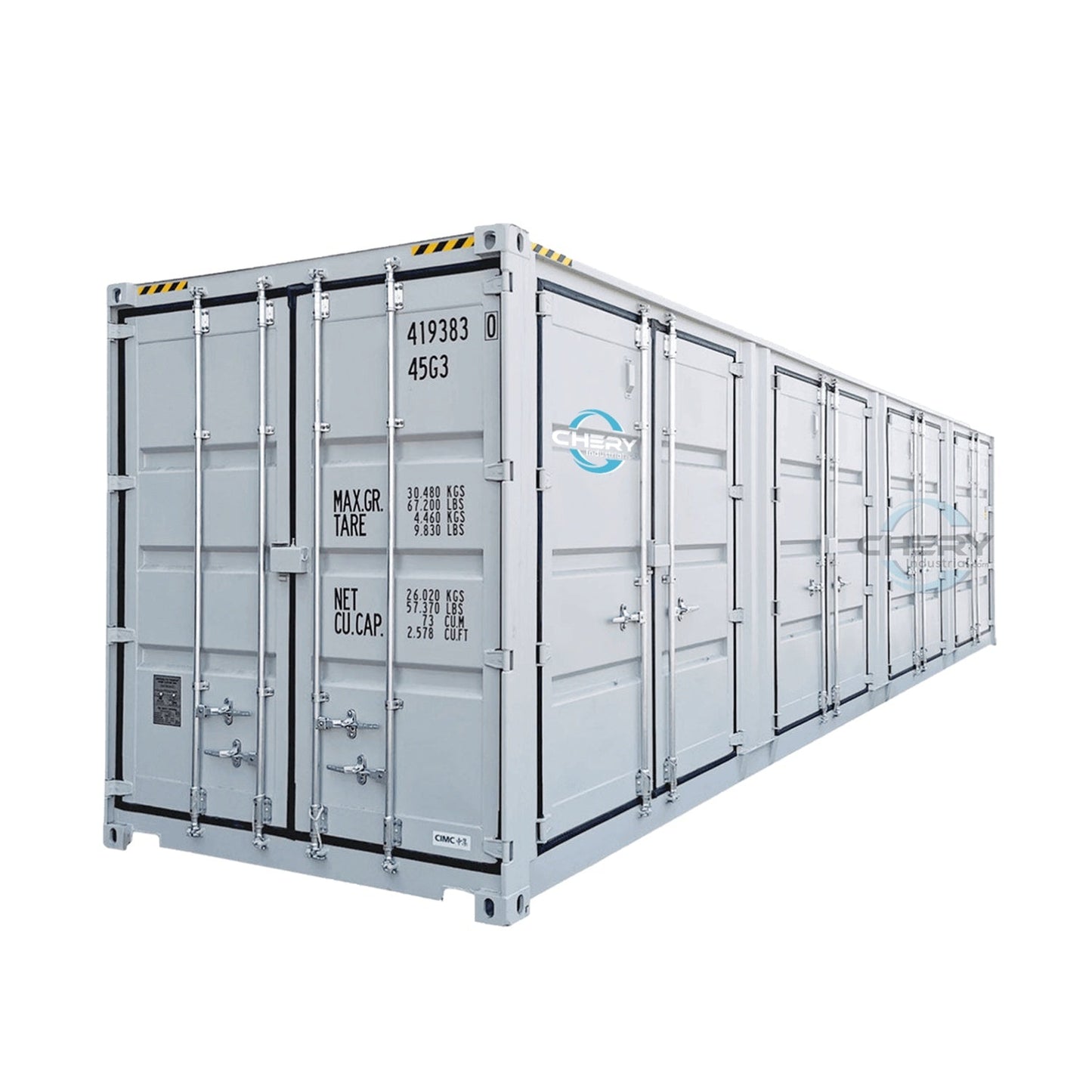 40FT High Cube Container with 4 Side Doors, with Logo