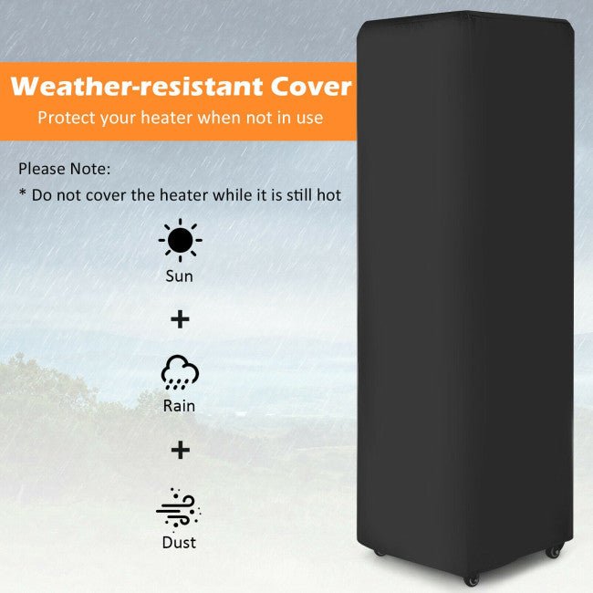 41K BTU Outdoor Propane Gas Patio Heater with Lockable Wheels