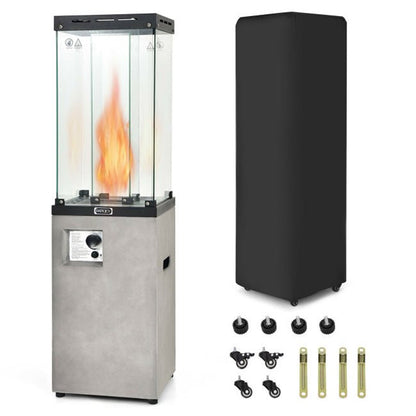41K BTU Outdoor Propane Gas Patio Heater with Lockable Wheels