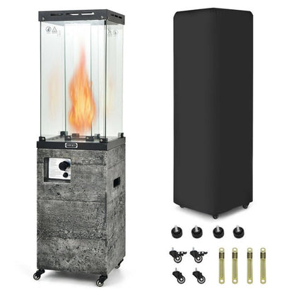 41K BTU Outdoor Propane Gas Patio Heater with Lockable Wheels