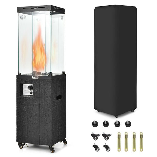 41K BTU Outdoor Propane Gas Patio Heater with Lockable Wheels