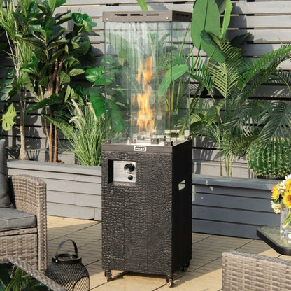 41K BTU Outdoor Propane Gas Patio Heater with Lockable Wheels