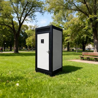 42-Inch One-Person Portable Outdoor Toilet Cabin With Light, Sink, and Vent Fan