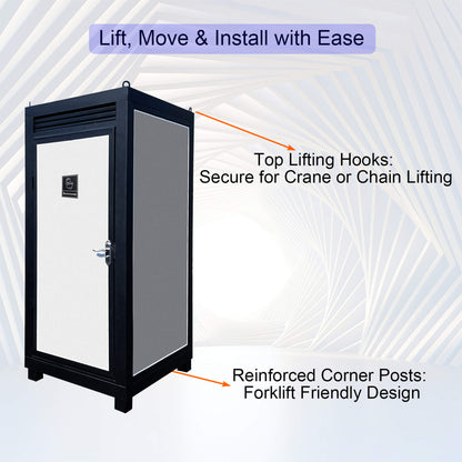 42-Inch One-Person Portable Outdoor Toilet Cabin With Light, Sink, and Vent Fan
