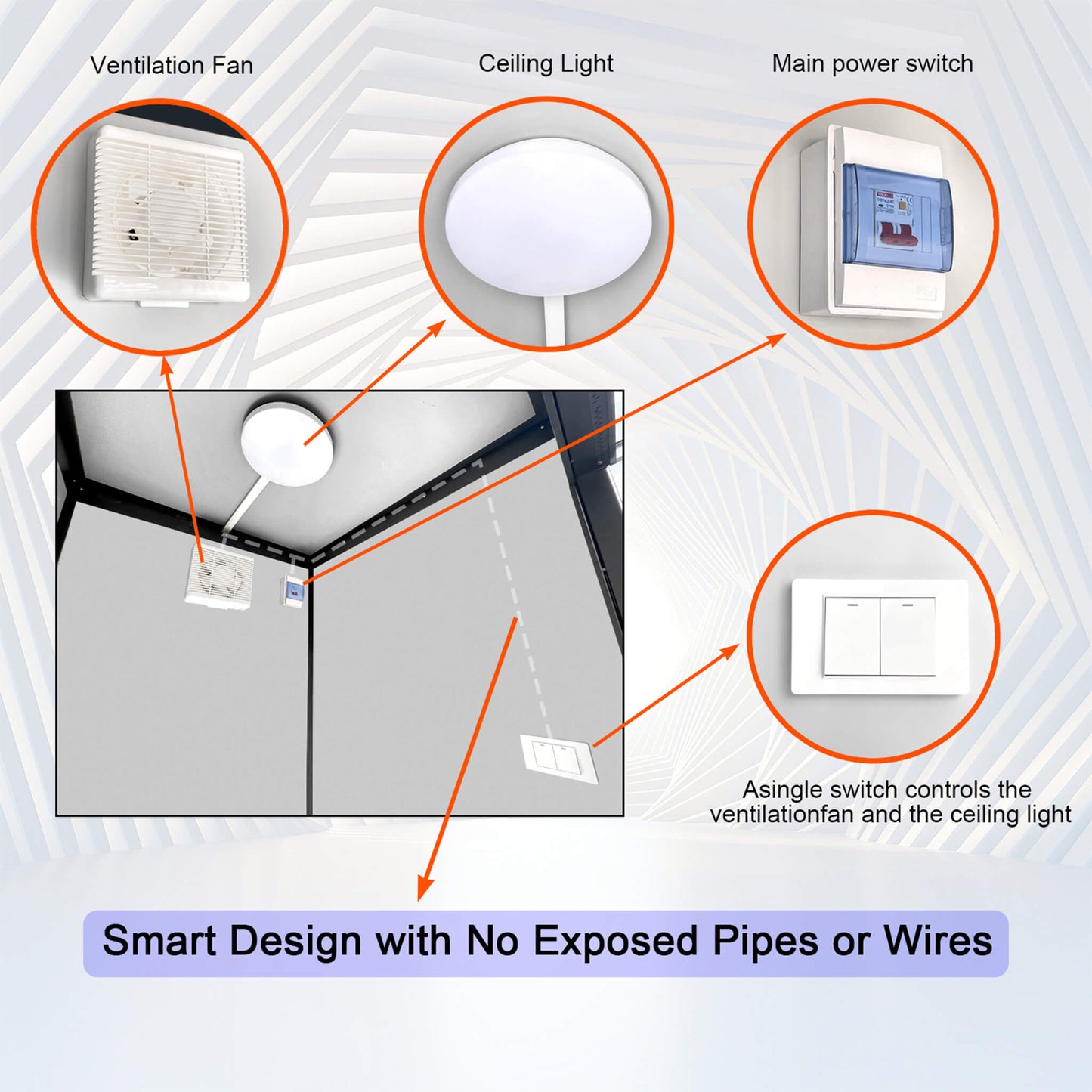 42-Inch One-Person Portable Outdoor Toilet Cabin With Light, Sink, and Vent Fan